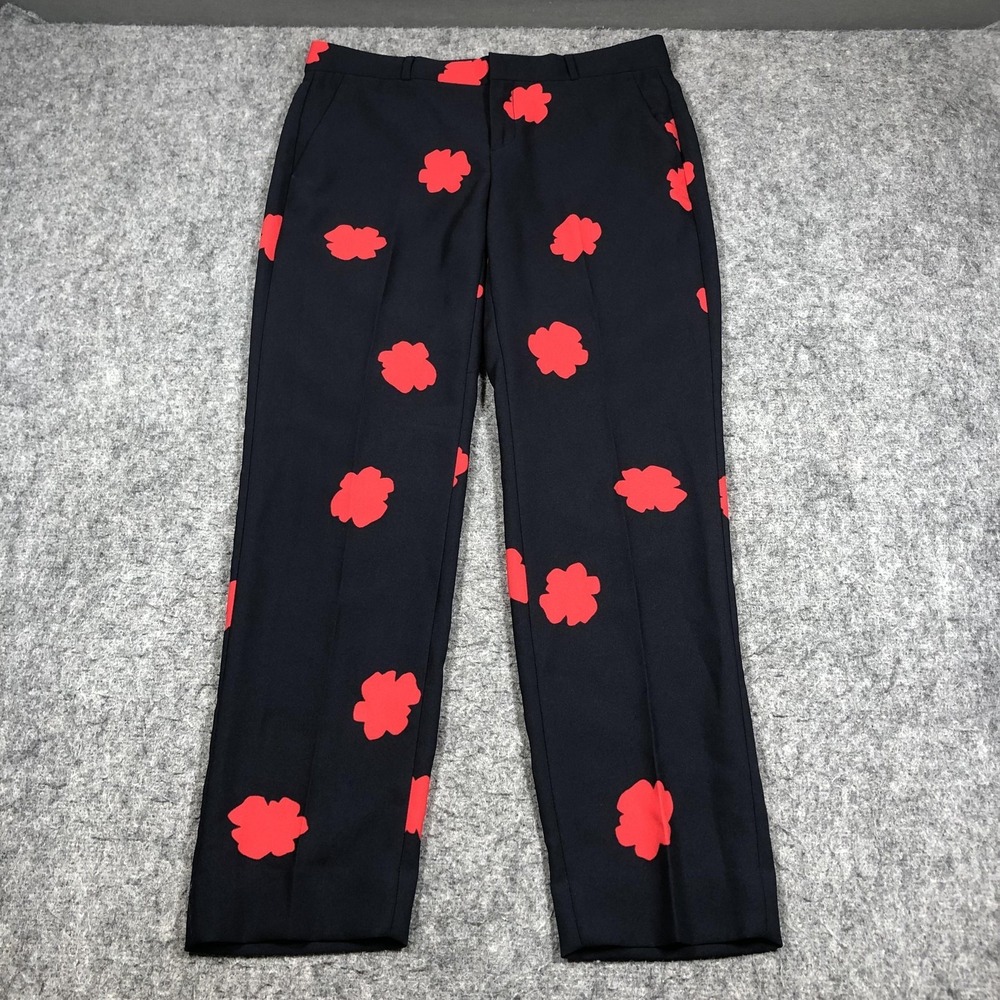 Banana Republic Avery Pants Womens Tall 6L Navy Blue Floral Crepe Dress Work